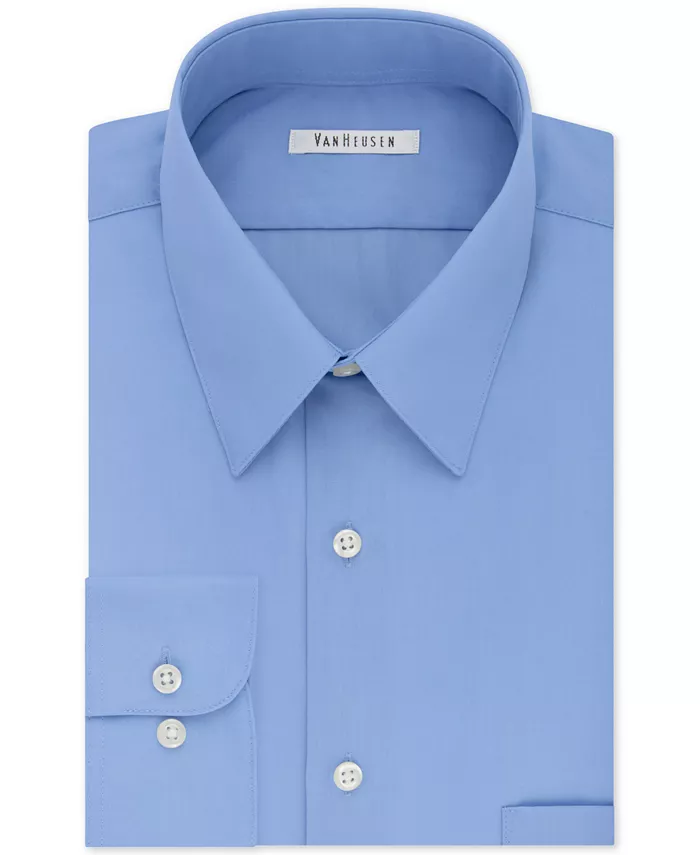 

Мужская однотонная рубашка из поплина большего размера без складок Van Heusen, синий