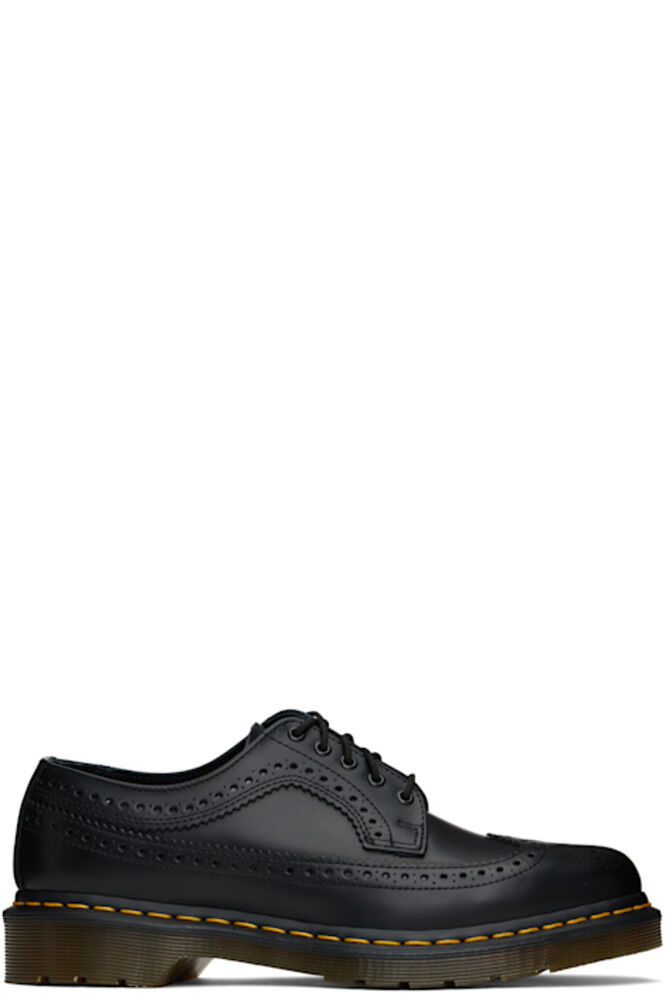 

Черные 3989 Желтые гладкие кожаные броги Dr. Martens