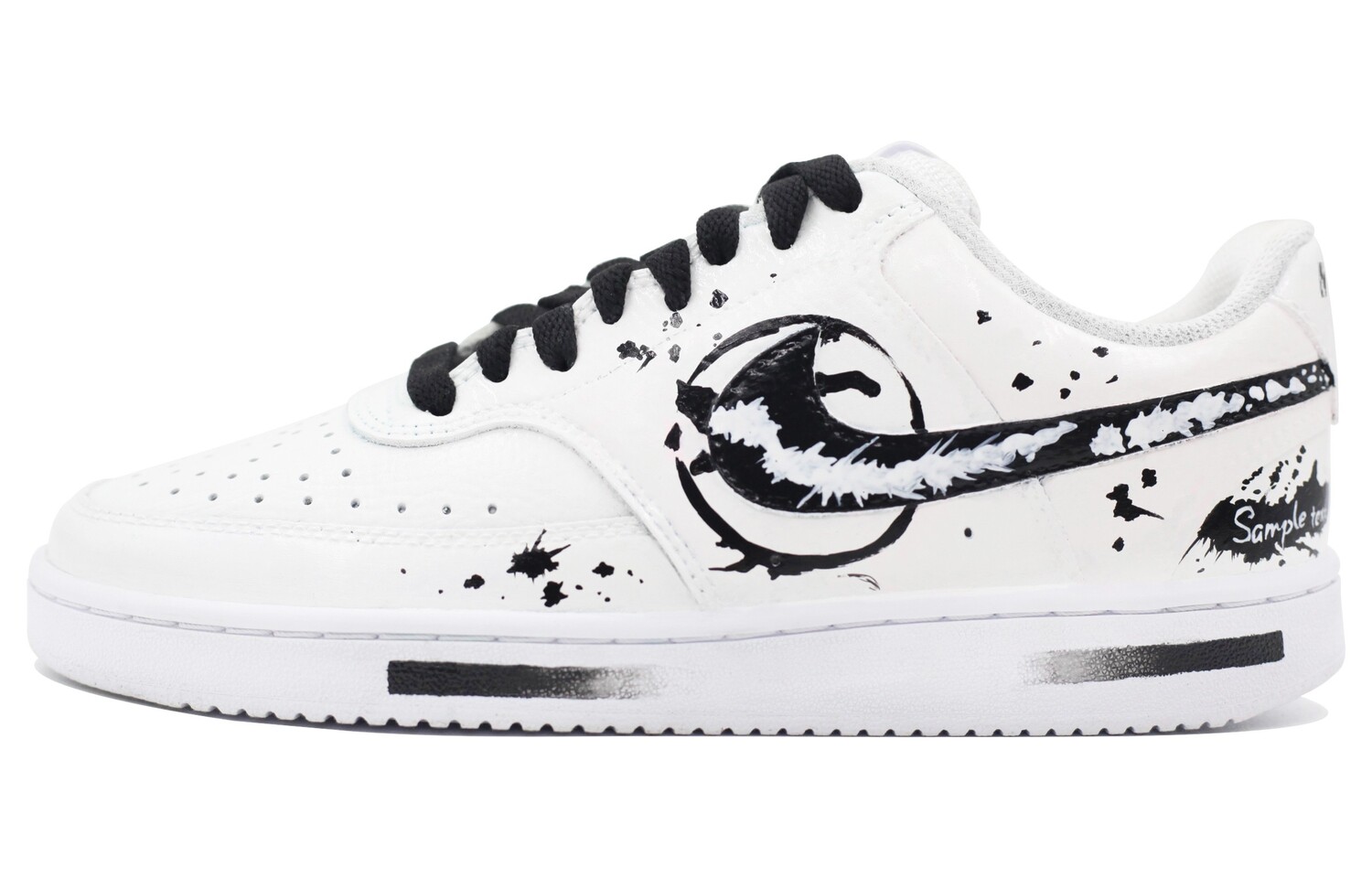 

Кроссовки Nike Court Vision 1 Skateboard Shoes Men Low-Top Black White, Черный, Кроссовки Nike Court Vision 1 Skateboard Shoes Men Low-Top Black White