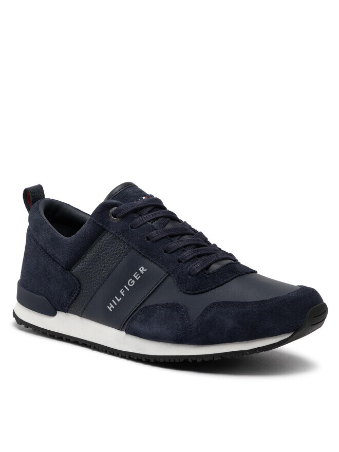 Кроссовки Iconic Leather Suede Mix Runner Tommy Hilfiger, темно-синий — фото 3