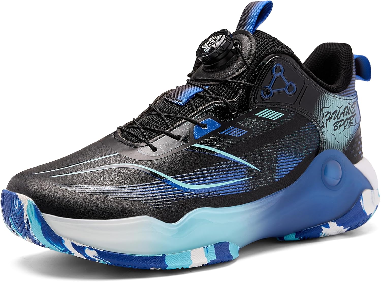 

Мужские баскетбольные кроссовки CJSPORX, дышащие, противоскользящие, модные спортивные, черный/синий