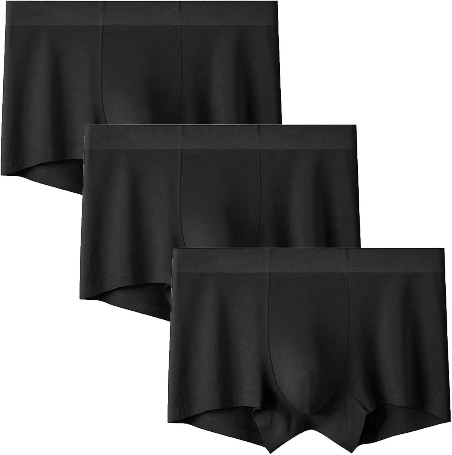 Трусы боксеры, низкая посадка, Black3pc