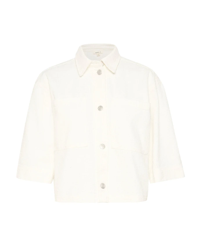 

Укороченная рубашка-накидка, белоснежная Soaked In Luxury, белый