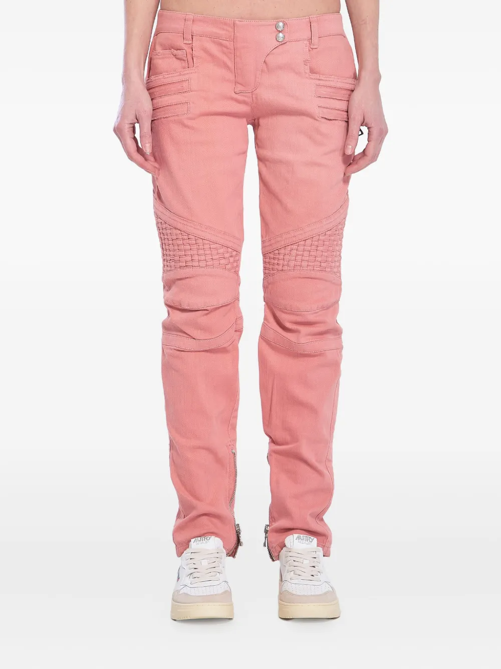 

Джинсы со вставками BALMAIN, розовый