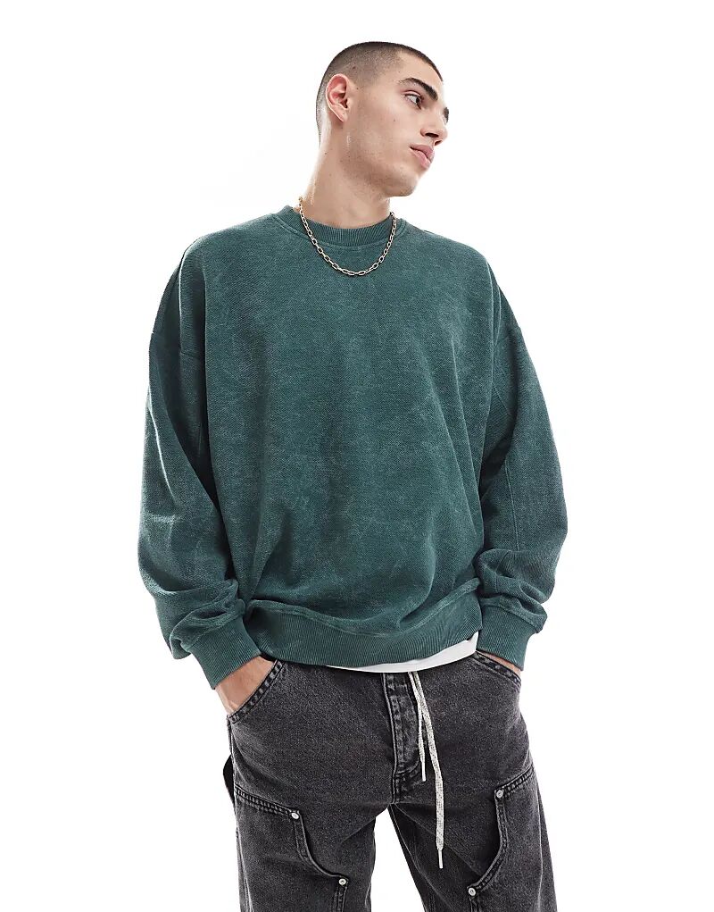 

Фактурная толстовка зеленого цвета Bershka