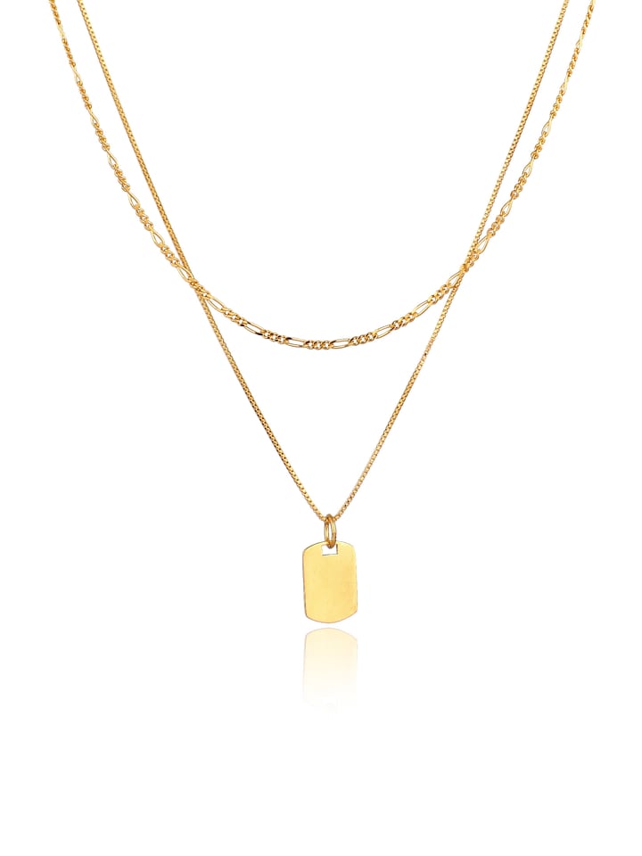 

KUZZOI Колье с жетоном для собаки из серебра 925 пробы в золотом исполнении