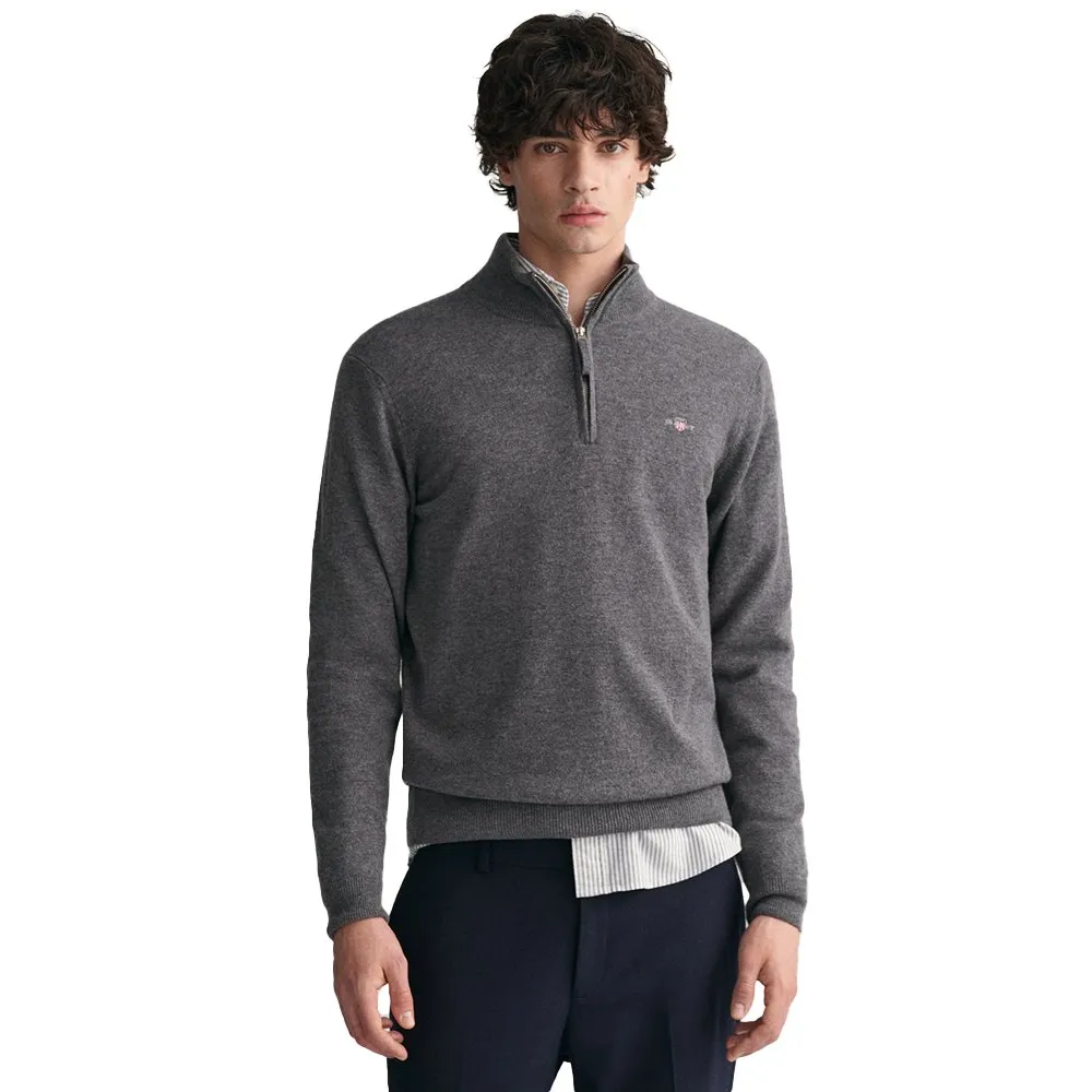 

Свитер Gant Superfine Lambswool half zip, серый