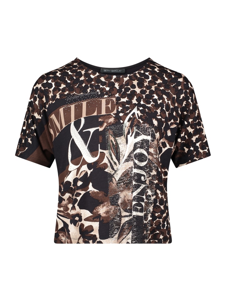 

Рубашка свободного кроя с принтом в коричнево-бежевых тонах Betty Barclay