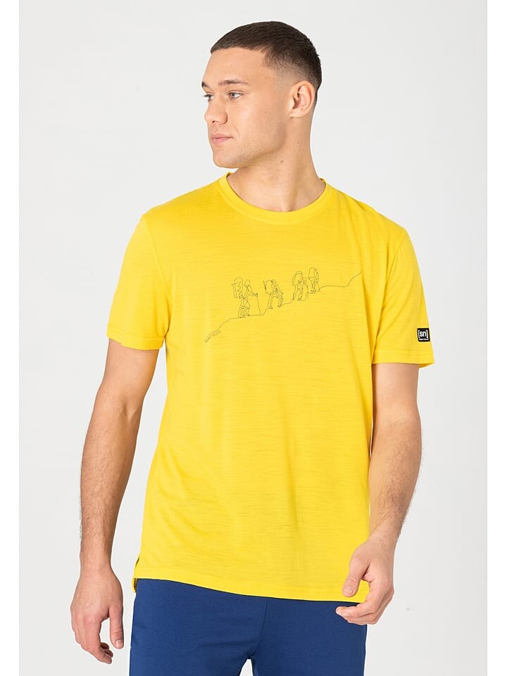 

Футболка super.natural Shirt Hiking, желтый