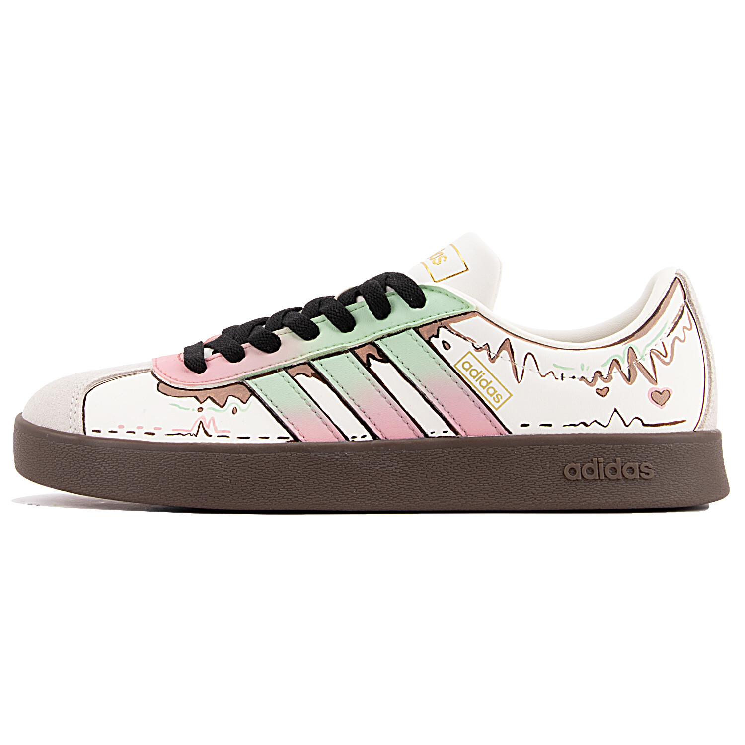 

Кроссовки adidas VL Court 2.0 Skateboarding Shoes Unisex Low-top White/pink/green, белый