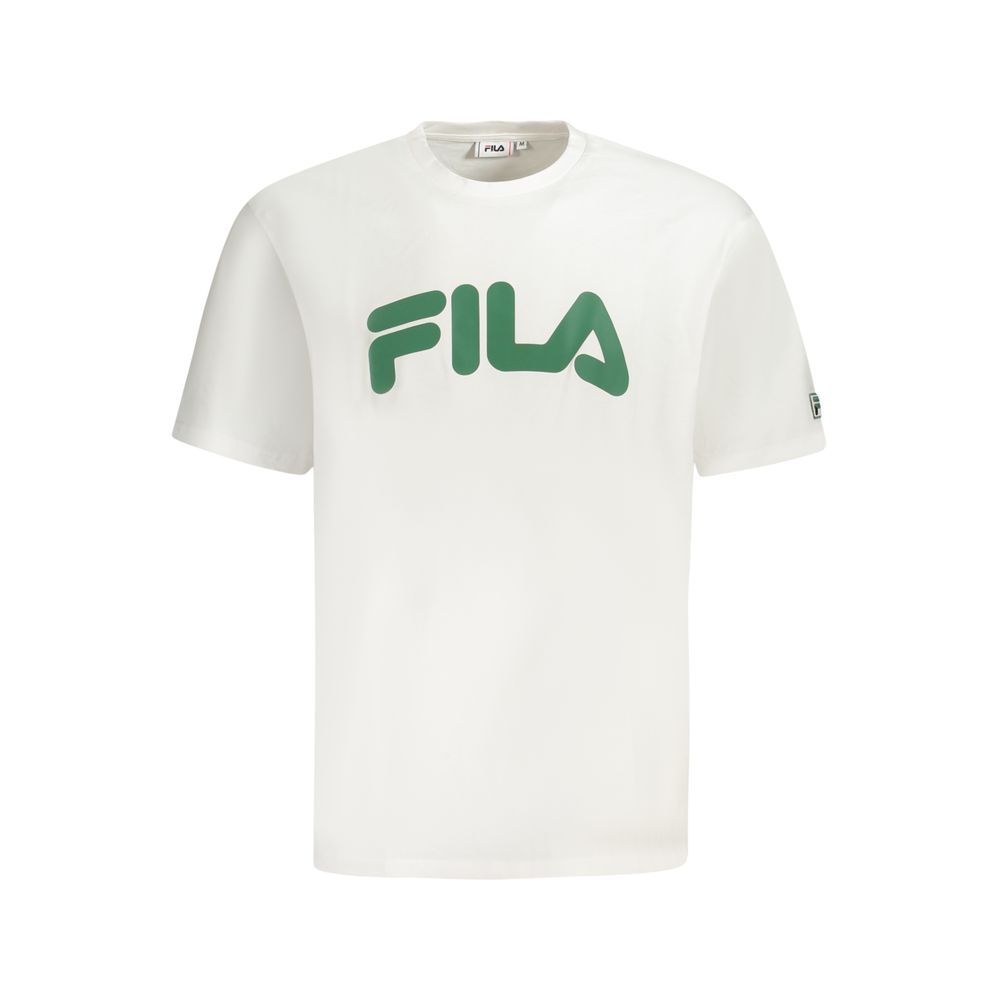 

Белая хлопковая мужская футболка Fila