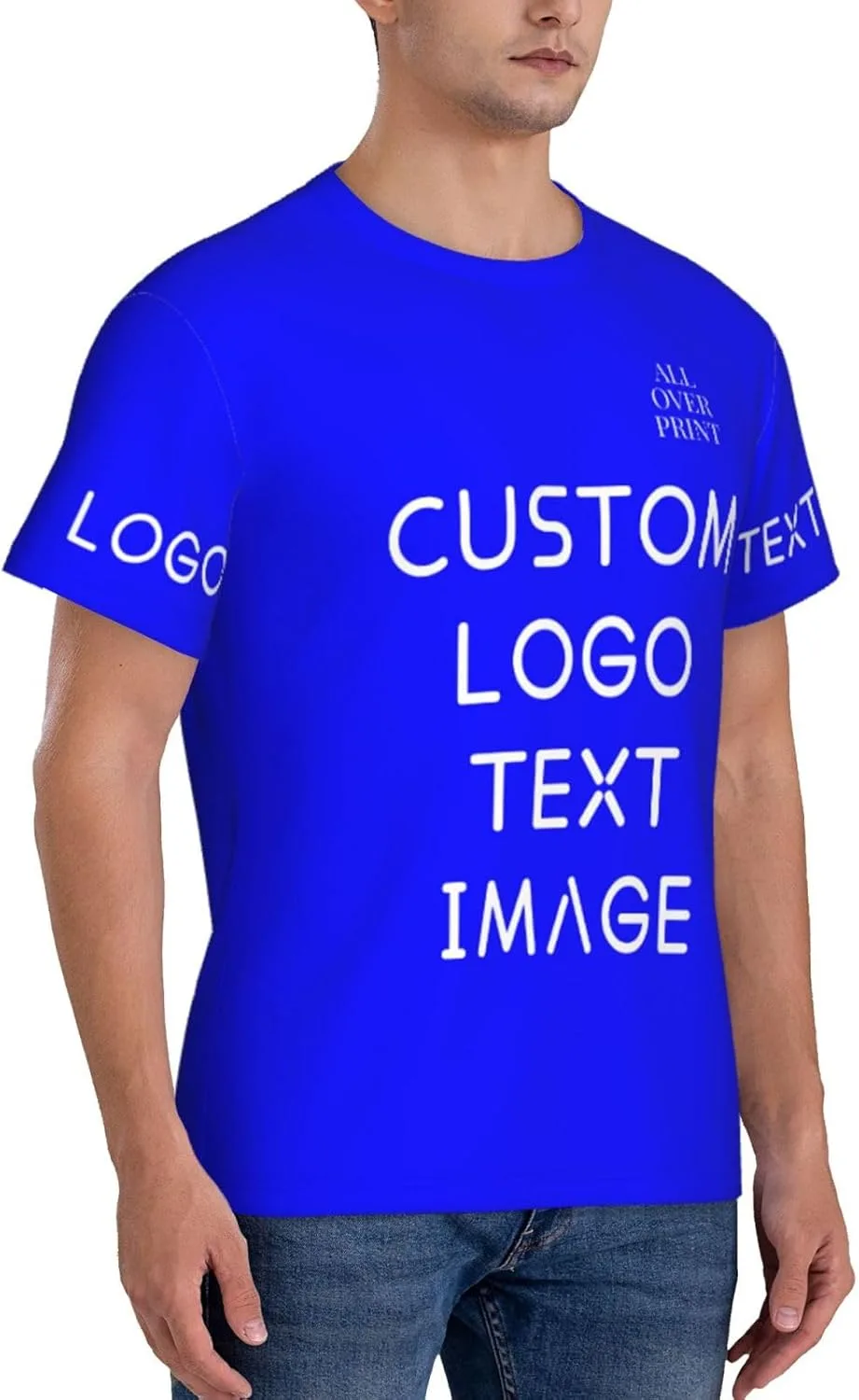 Футболка с полной запечаткой Custom T Shirts с логотипом — фото 4