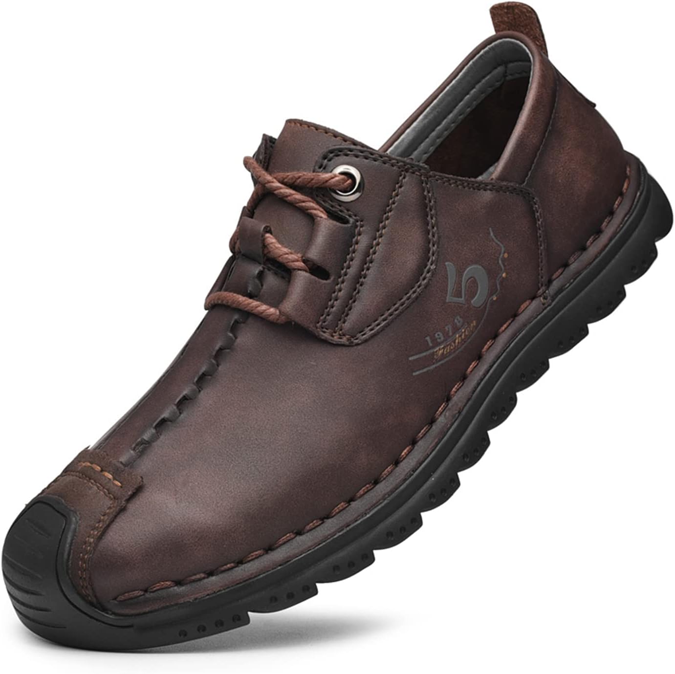 

Мужские кожаные повседневные туфли, модные кроссовки, лоферы, обувь для прогулок Mecolop, темно-коричневый