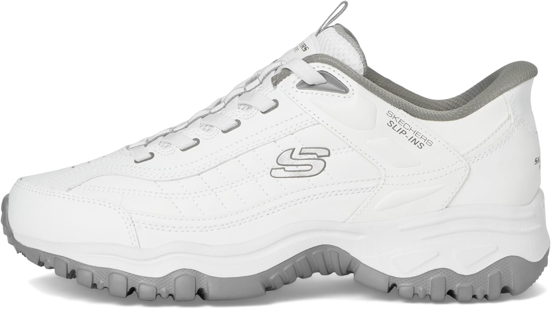 Кроссовки SKECHERS Afterburn E'Lite Grill Corporal Hands Free Slip-In, цвет White/Gray — фото 4