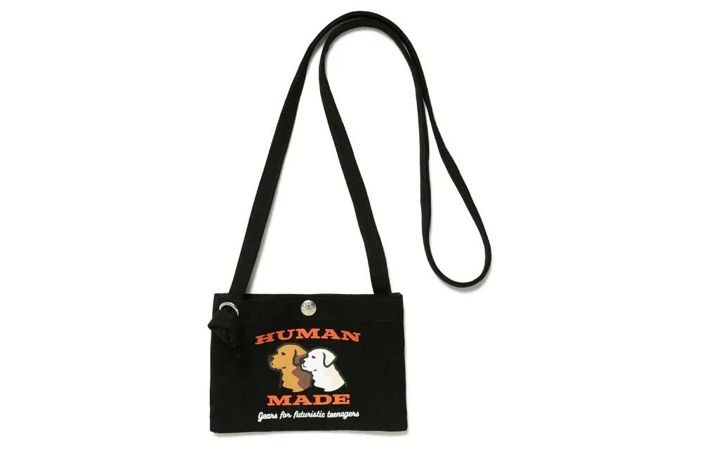 

HUMAN MADE Хлопковая сумка через плечо унисекс черная, Black