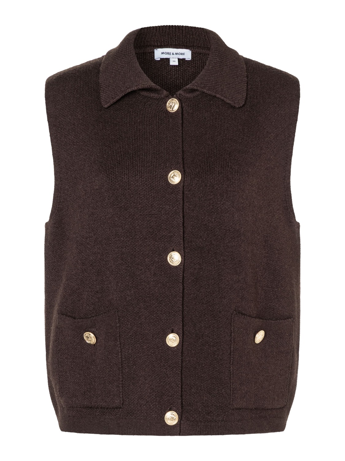 

MORE & MORE Вязаный жилет в коричневом цвете