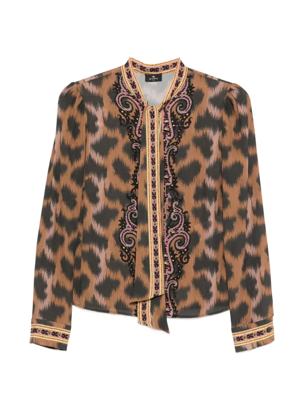 Блузка с животным узором Etro, нейтральный
