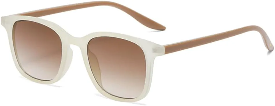 

Модные винтажные квадратные солнцезащитные очки для женщин и мужчин, солнцезащитные очки для женщин в тонкой оправе, стильные солнцезащитные очки MTZJH, Beige Tea