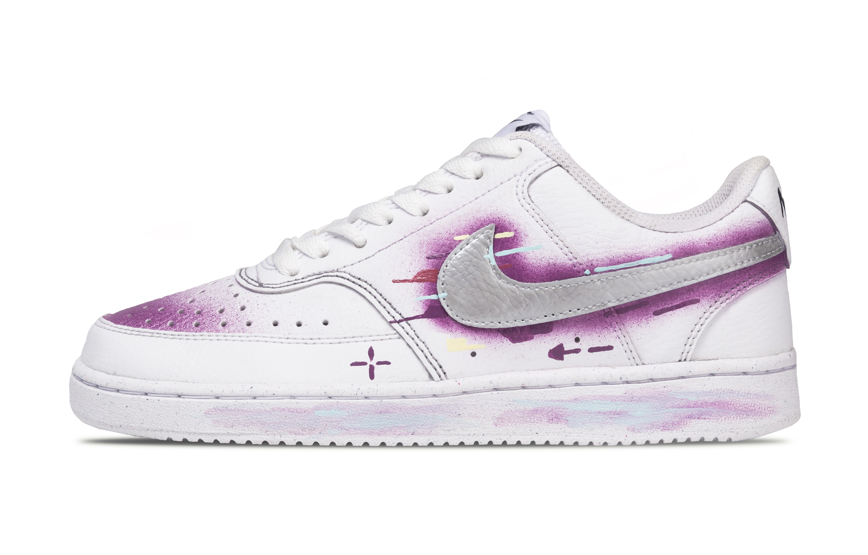 

Court Vision 1 Jingxin Manufacturing, Unbounded Abrasion Resistant Balance Low top Skateboard Shoes Unisex Nike, белый