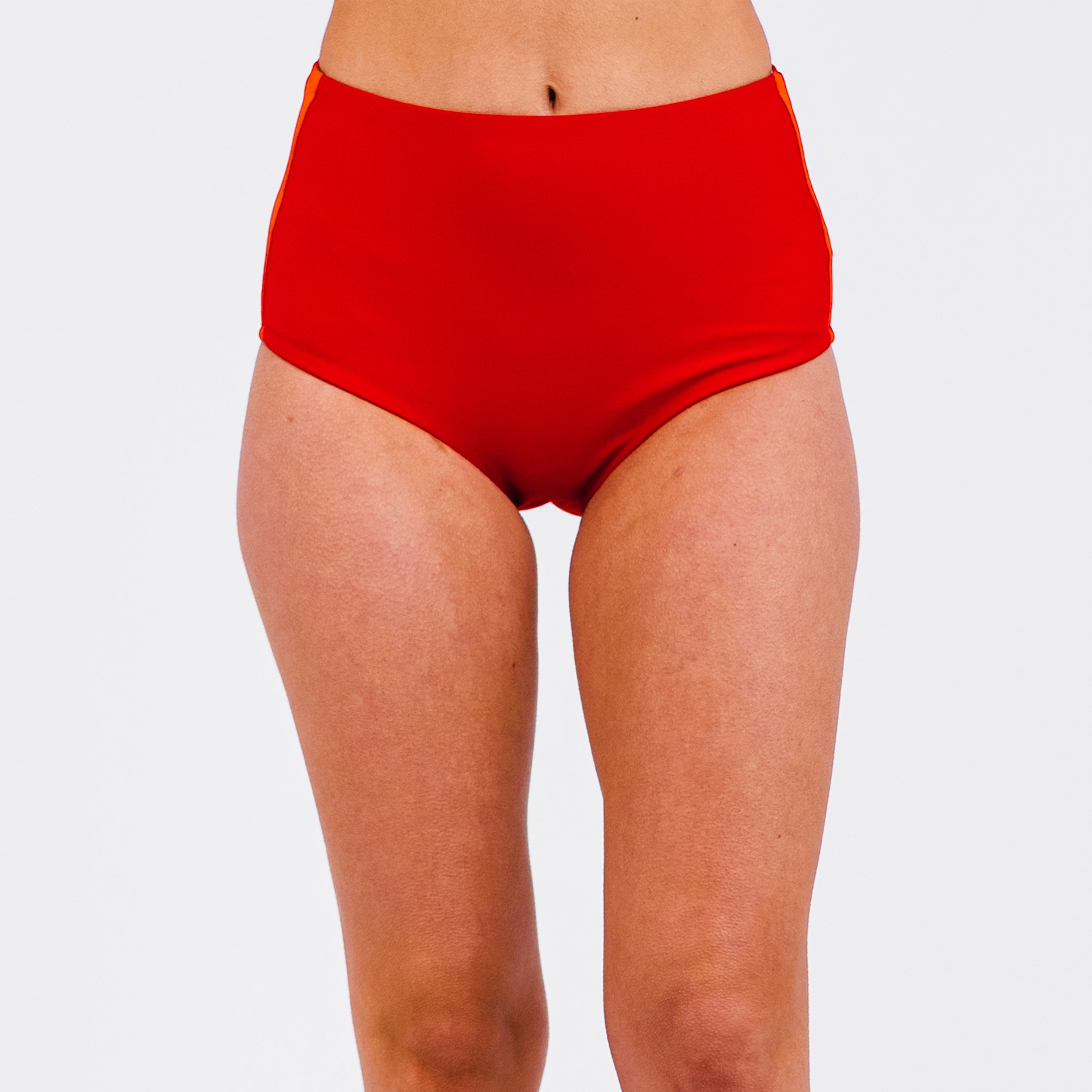 

Женские плавки бикини с высокой талией и цветными блоками, полностью закрывающие тело Calypsa, цвет maraschino juice