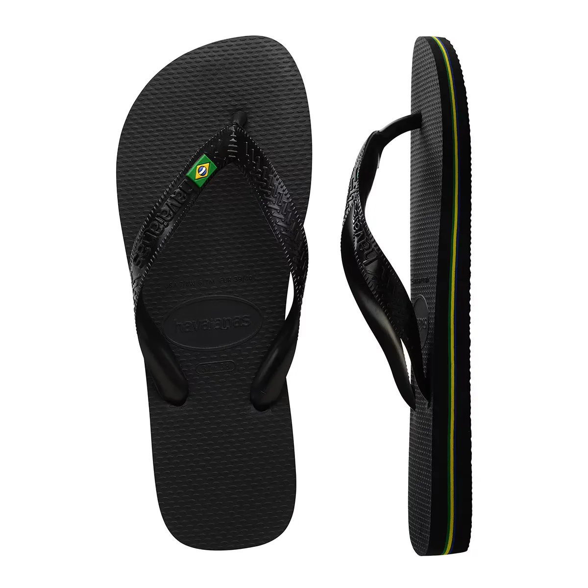 Вьетнамки-шлепанцы унисекс Brazil Havaianas Toe, чёрный — фото 2