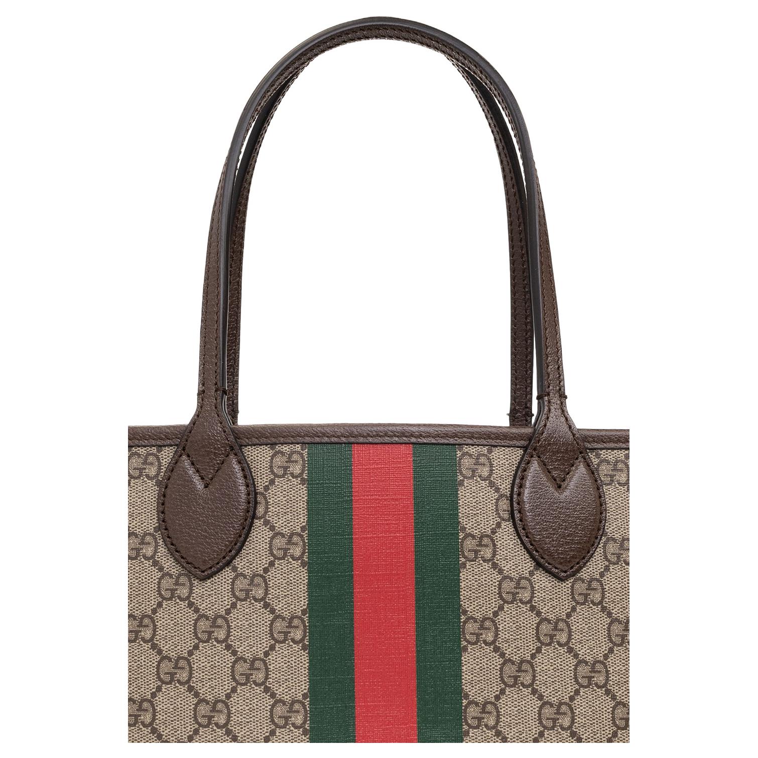 Сумка-шоппер GUCCI Ophidia из канваса с кожаными деталями — фото 4