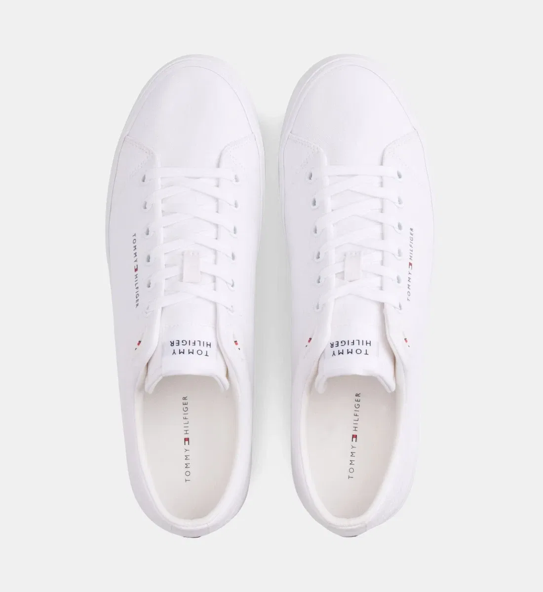 Фирменные низкие кеды из брезента Tommy Hilfiger, белый — фото 4