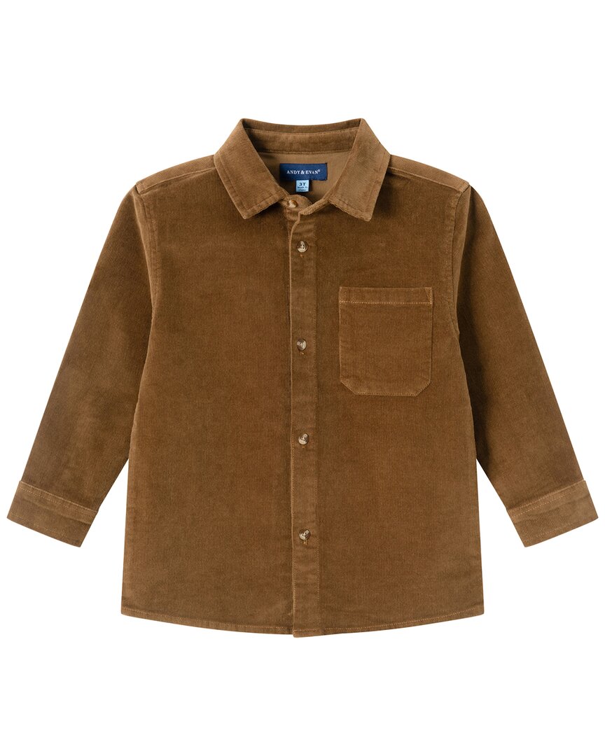 

Рубашка на пуговицах Andy & Evan Garment Washed Cord, коричневый