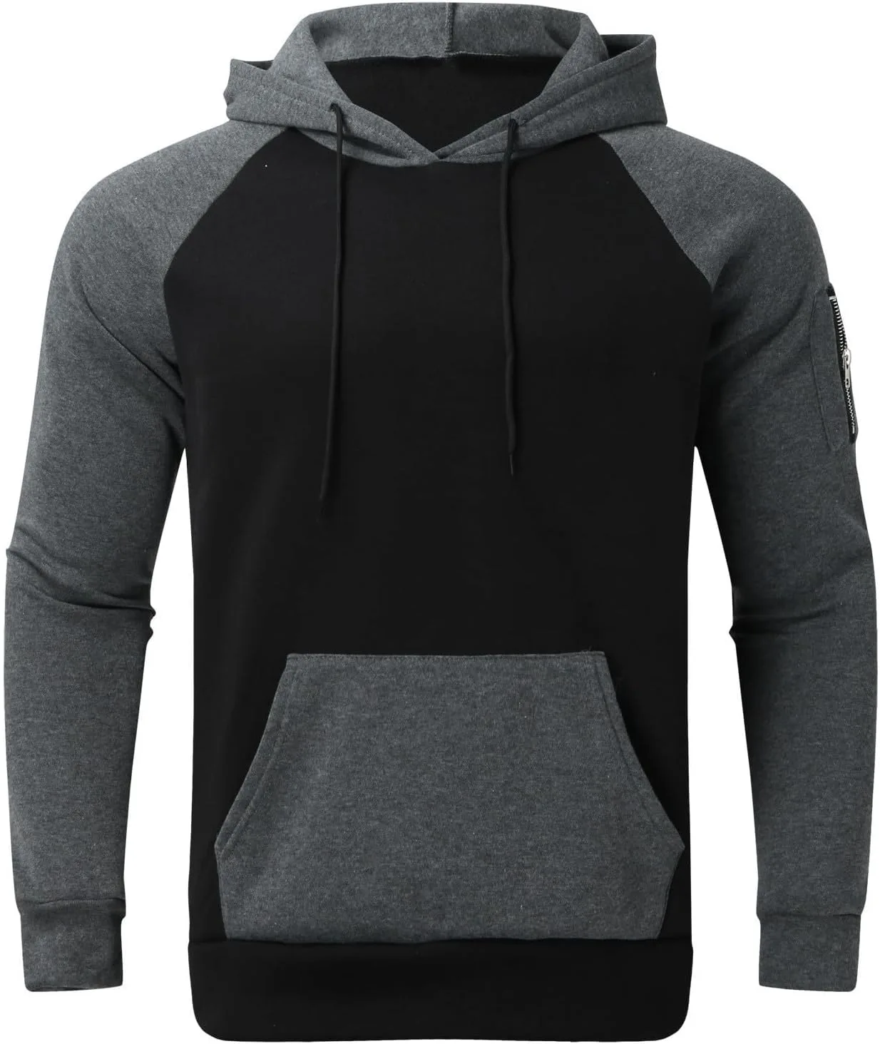 

Свитшот мужской с капюшоном Color Block, флисовый, с карманом