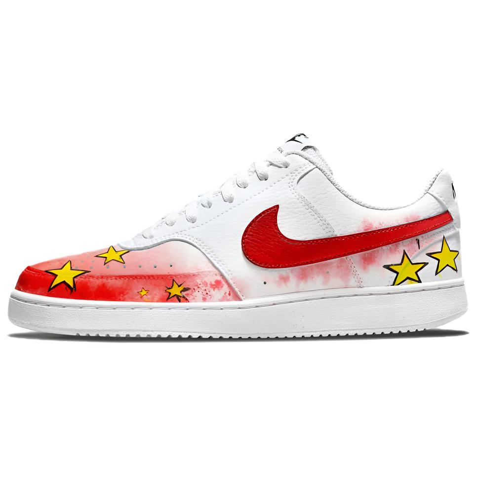 

Court Vision 1 Childlike Heart устойчивые к истиранию низкие кроссовки для скейтбординга мужские red white yellow Nike, красный белый желтый