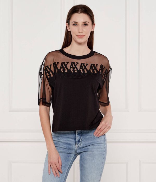 

Блуза Cropped fit Armani Exchange, черный