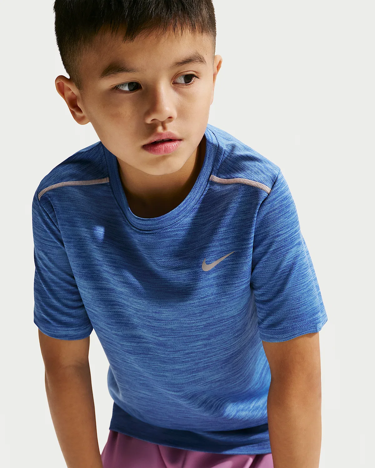 Детская футболка Nike Miler Dri-FIT с коротким рукавом, University Blue/Game Royal/Heather — фото 3