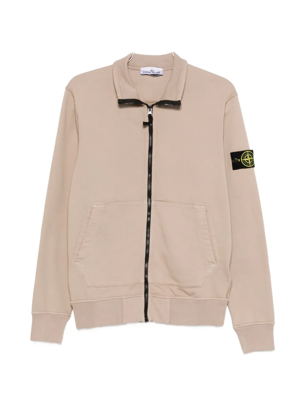 

Свитер на молнии с нашивкой-логотипом Stone Island, бежевый