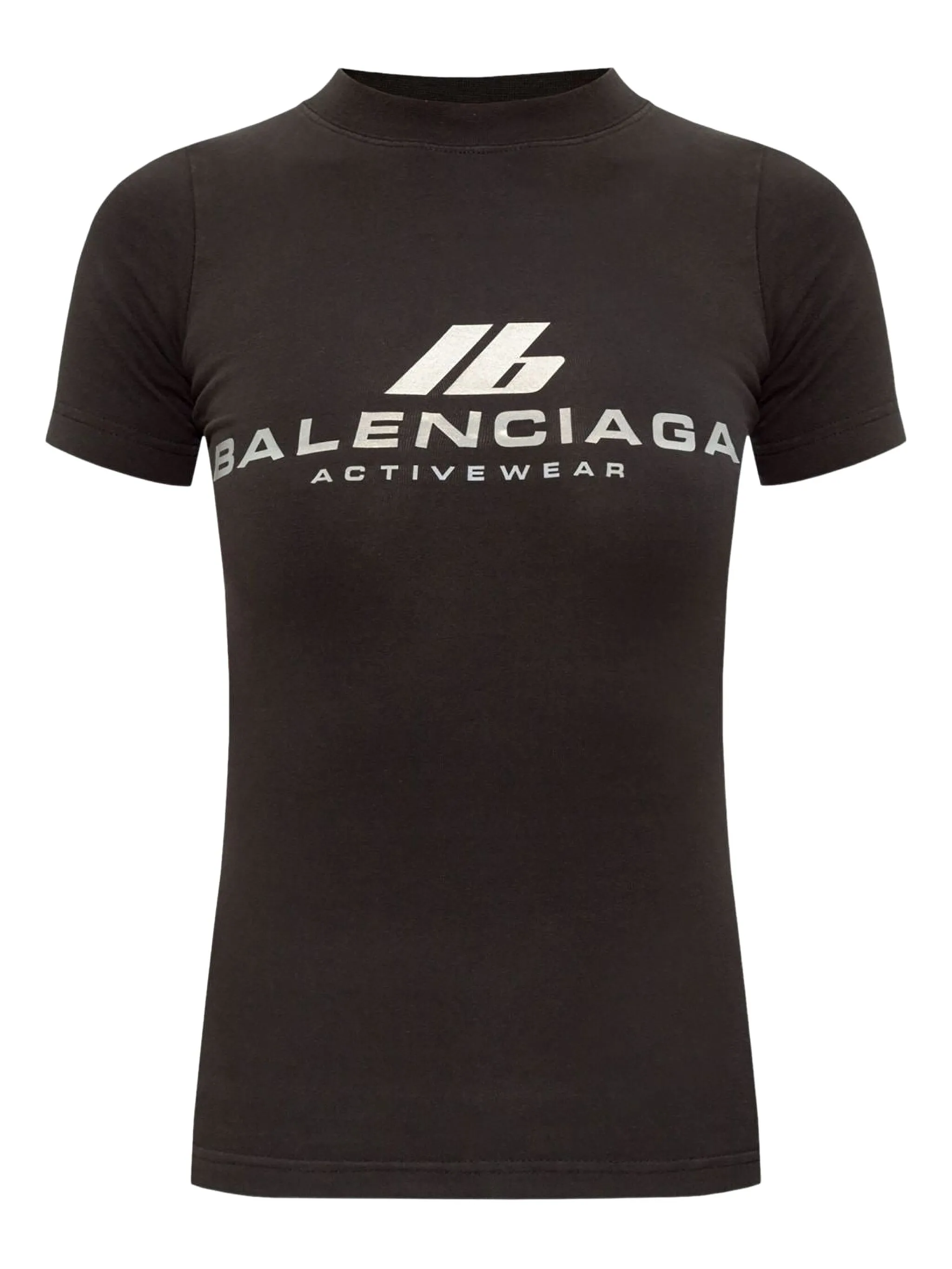 

Футболка с декорированным логотипом Balenciaga, черный