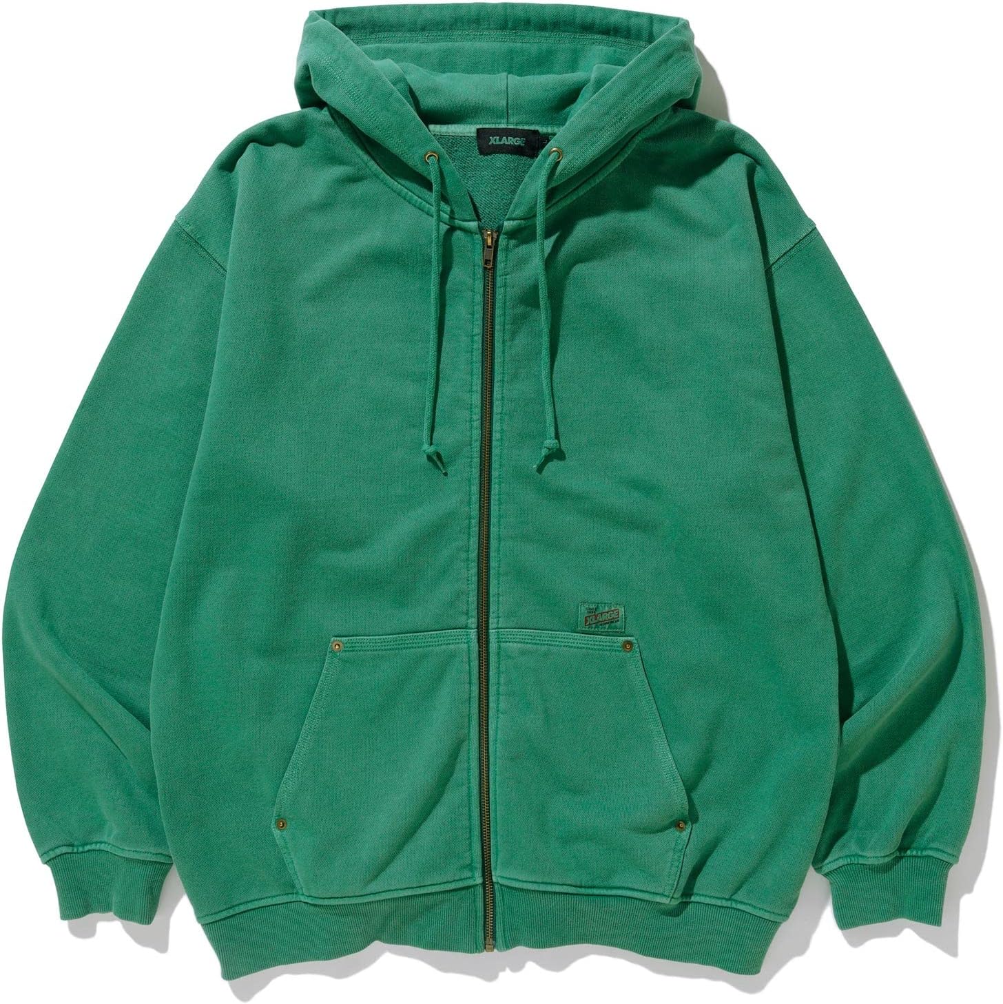 

Мужская толстовка на молнии с капюшоном, окрашенная пигментом (размер XL) Xlarge, зеленый