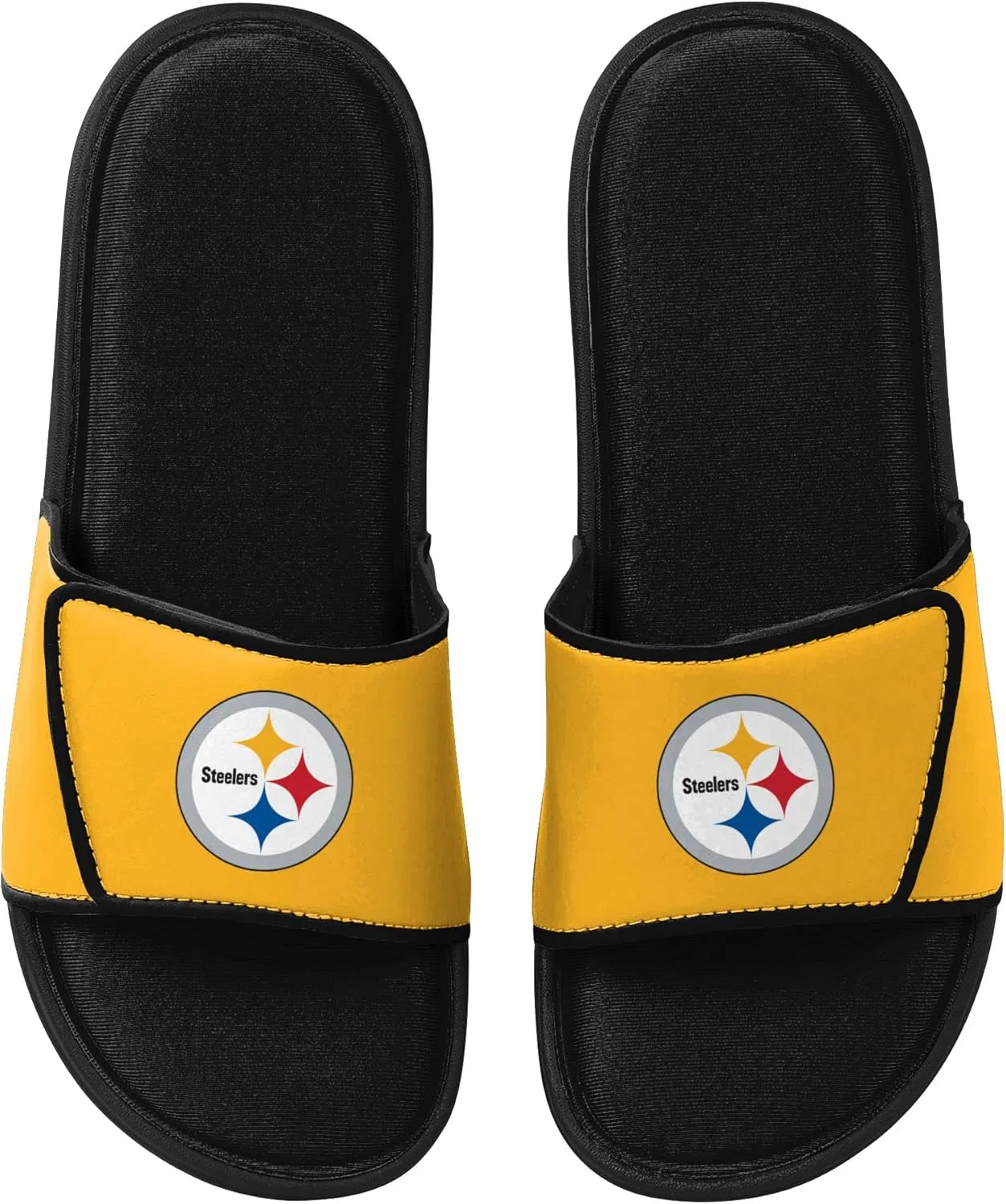 Мужские спортивные тапочки FOCO Legacy Velcro Sport Slide New York Giants Legacy Sport с застежкой-липучкой - размер Large, Pittsburgh Steelers — фото 4