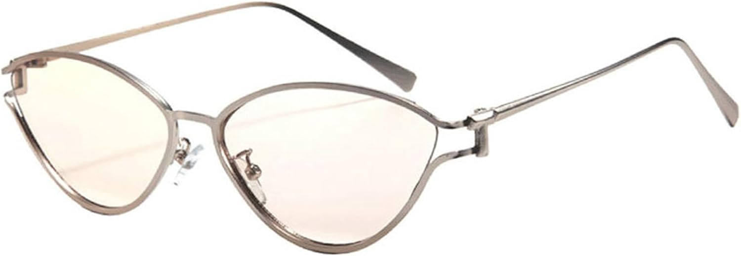 

Willochra Модные ретро-солнцезащитные очки в узкой оправе «кошачий глаз» для женщин, стильные и забавные, с небольшой металлической оправой, с защитой от УФ-излучения UV400, C2