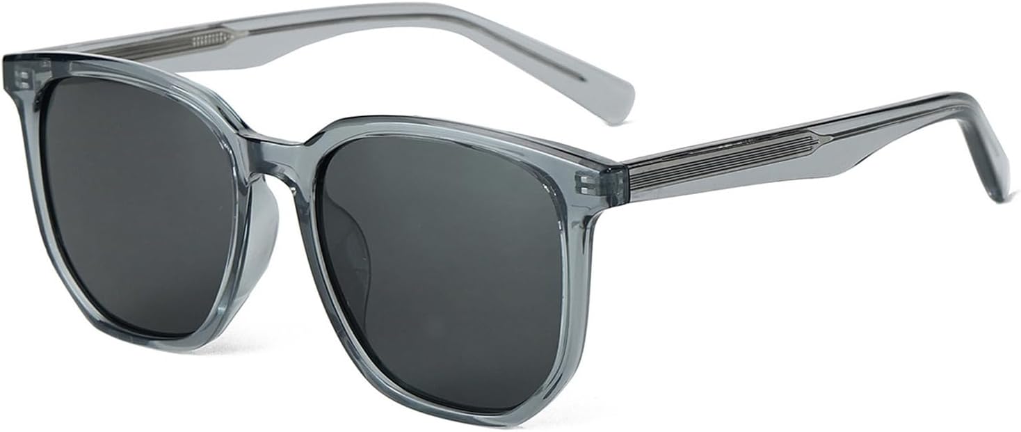 

Солнцезащитные очки J&L Glasses поляризованные квадратной формы для женщин и мужчин, винтажные классические квадратные солнцезащитные очки, модный дизайнерский стиль J&L Glasses, Transparent Gray/Gray