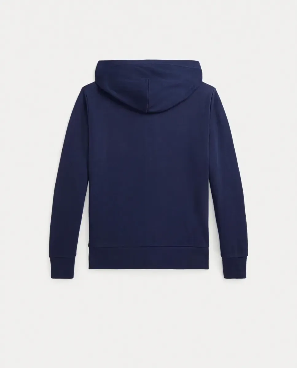 Унисекс толстовка с капюшоном из хлопка на молнии Polo Ralph Lauren, темно-синий — фото 2