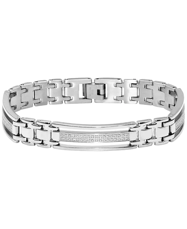 

Браслет с белыми бриллиантами (1/2 карата) из нержавеющей стали Macy'S, gray