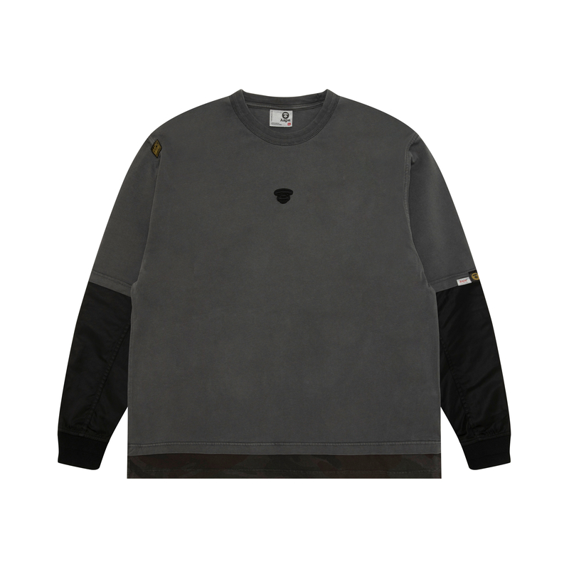 

Футболка с длинным рукавом *A Bathing APE с контрастными вставками Aape, черный