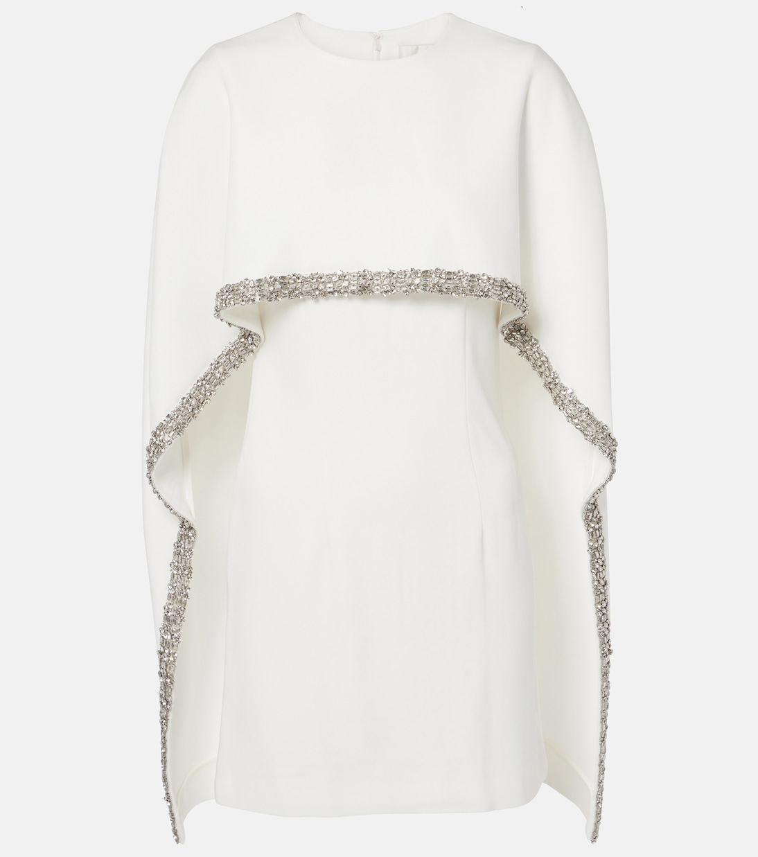 

Мини-платье из атласа с накидкой и декором Roland Mouret, белый