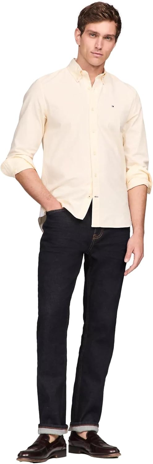 Рубашка Tommy Hilfiger Signature Long Sleeve Casual Button Down, желтый/полоска — фото 2