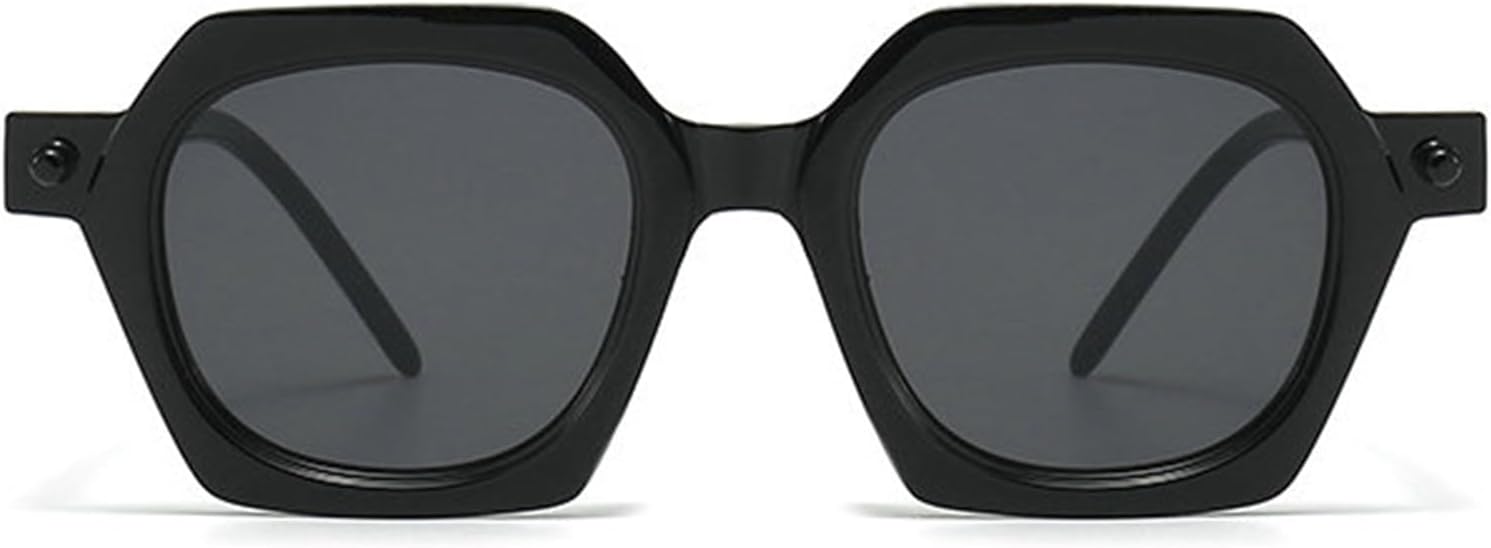 

Солнцезащитные очки Willochra Trendy Square для женщин и мужчин, ретро, ​​многоугольные, дизайнерские, нестандартные, в стиле панк, шестиугольные, с защитой от УФ-излучения UV400, Black