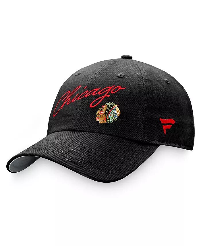 

Черная женская регулируемая шляпа Chicago Blackhawks True Classic с надписью в стиле ретро Fanatics, черный