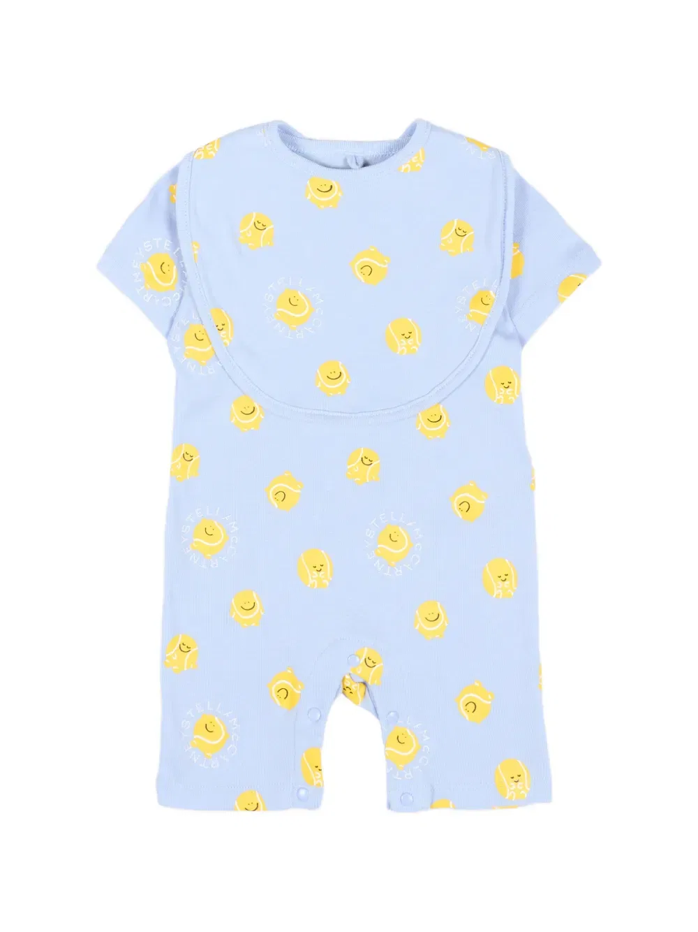 Комплект из нагрудника и комбинезона с принтом Stella Mccartney Kids, синий