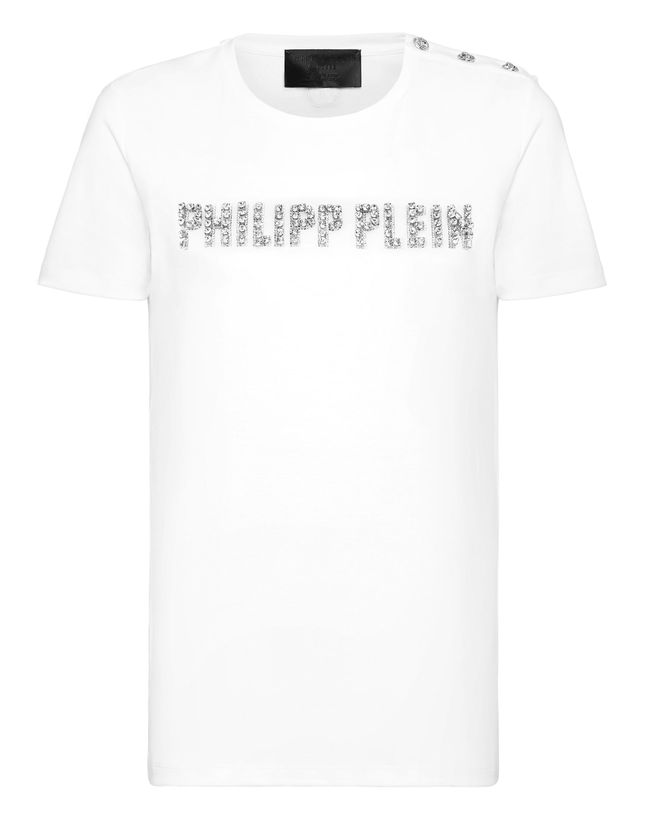

Футболка с круглым вырезом SS Crystal Plein PHILIPP PLEIN, белый