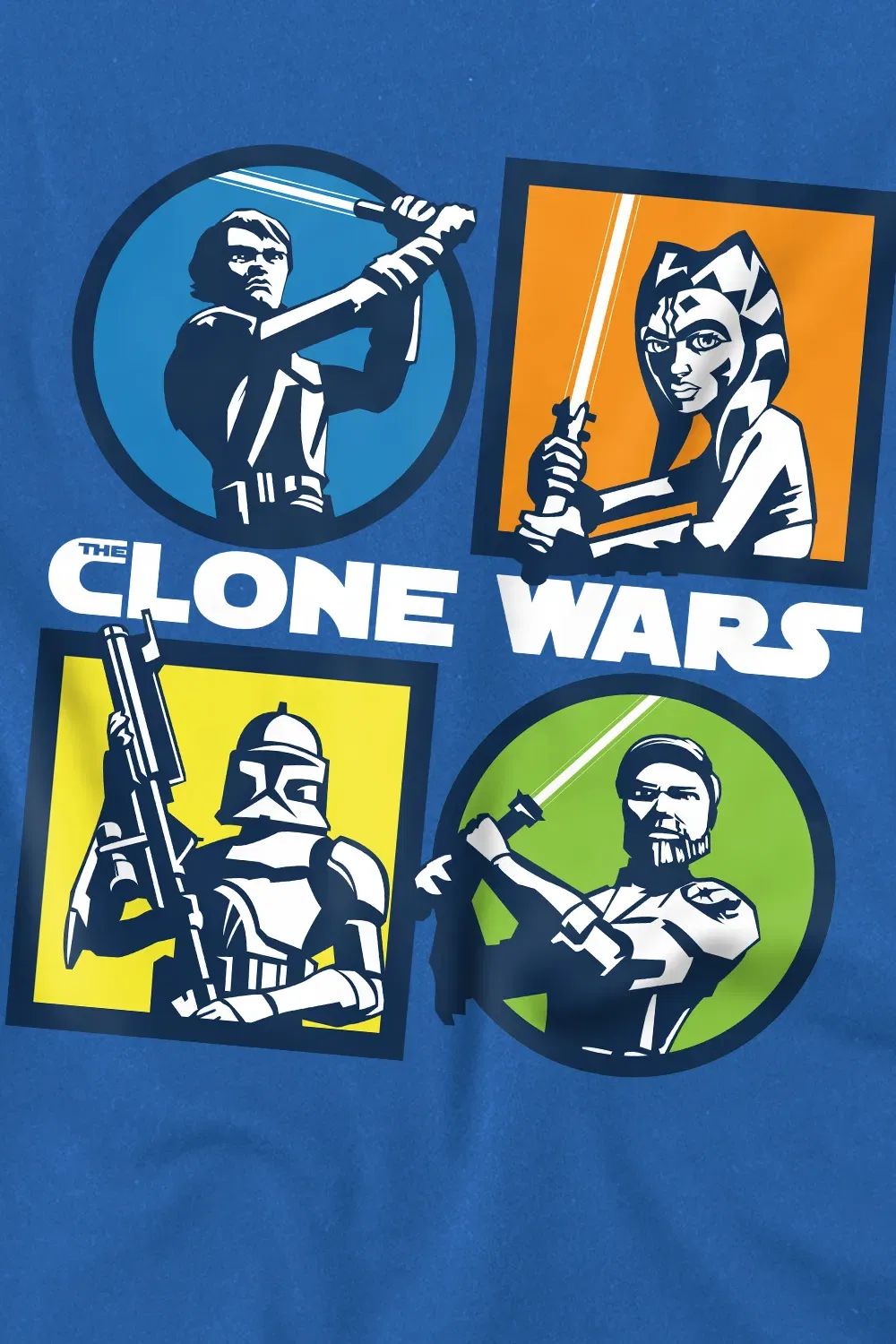 Футболка детская с принтом Star Wars Clone Wars, синий — фото 2