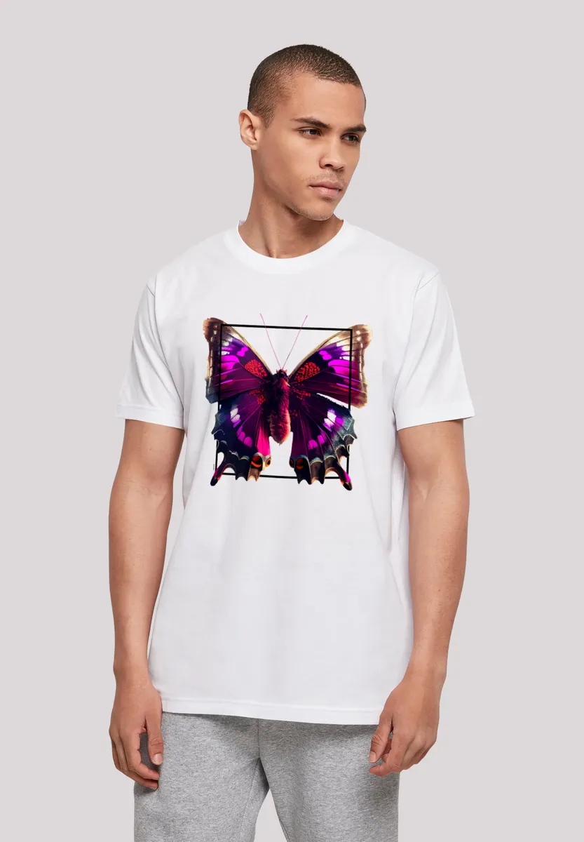 

F4NT4STIC Футболка "Pink Butterfly TEE UNISEX", принт, белый