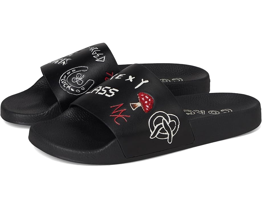

Сандалии COACH Slide With Sketch Print, цвет Black Multi